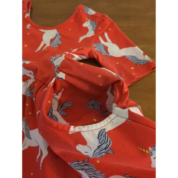Hanna Andersson Girls unicorn all over print Skater dress with Pockets size 4. - Picture 4 of 6
